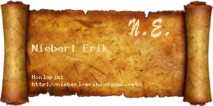 Nieberl Erik névjegykártya